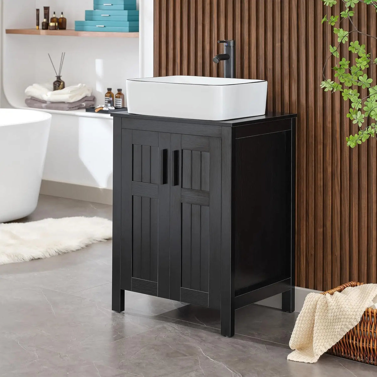 Black 24 Bathroom Vanity Sink Combo Modern Vanity