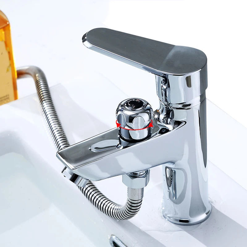 Brass Bathroom Basin Faucet Black Handle Tap Sink