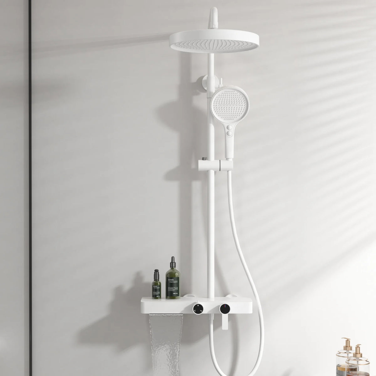Kemaidi Rose Gold Bathroom Shower Rainfall Cold Control