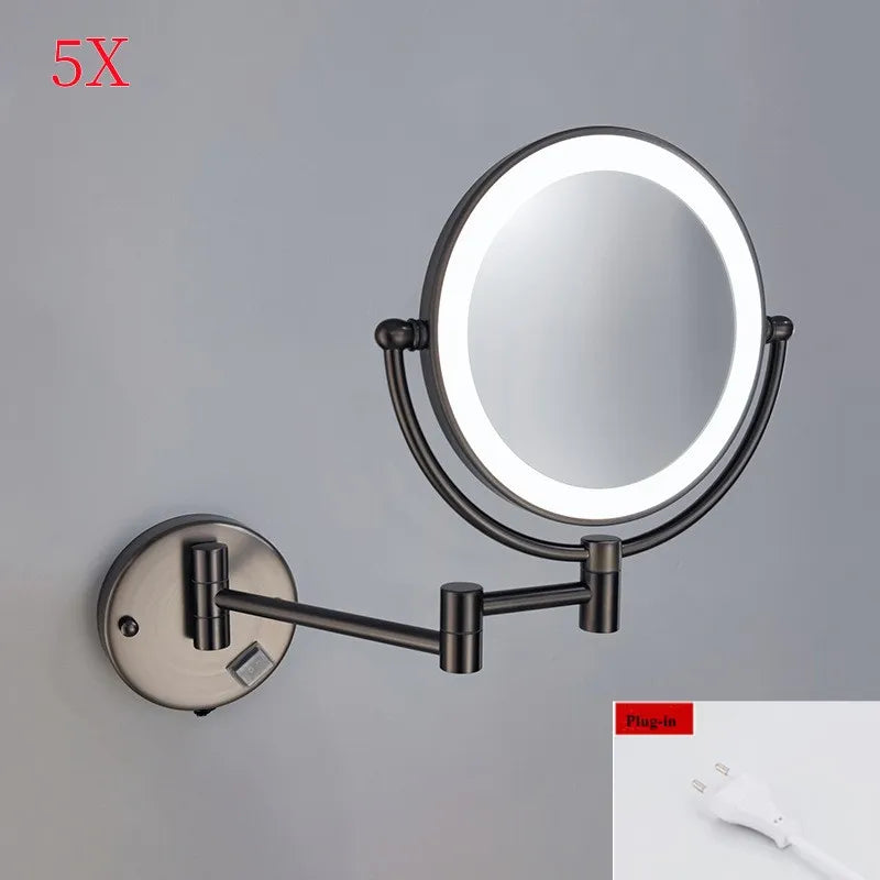 Brushed Gold Led Bathroom Mirrors Quality Brass Folding