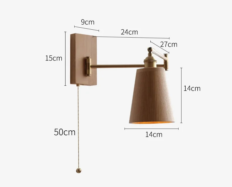 Iwhd Walnut Ash Wood Led Wall Lamp Sconce