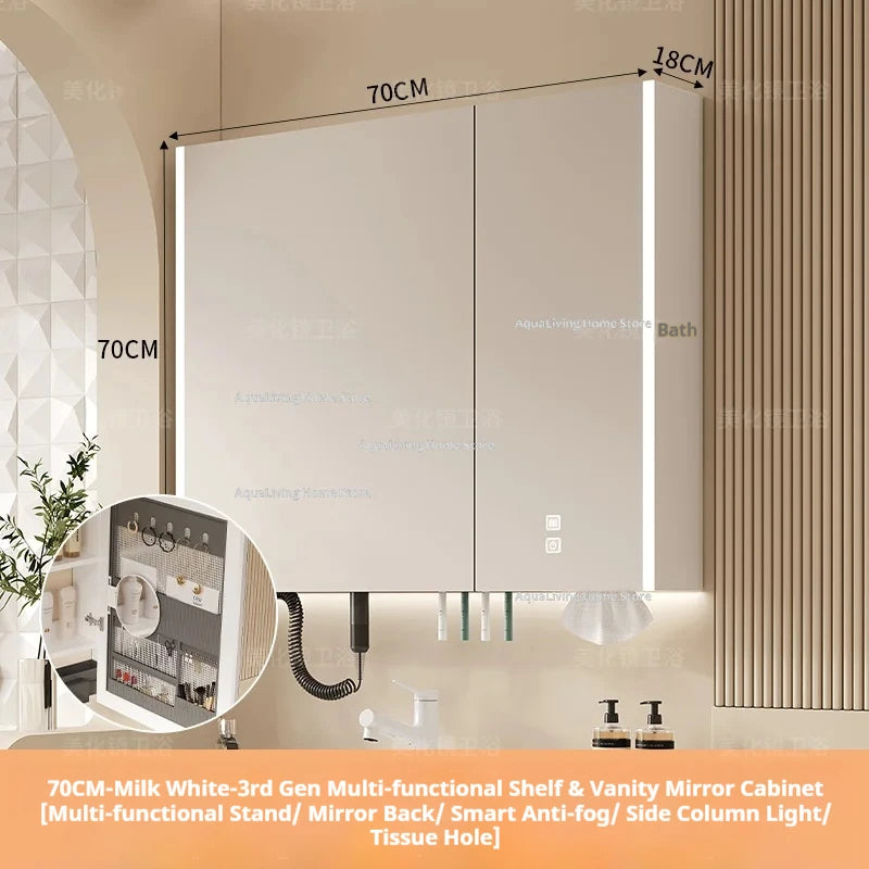Modern Smart Bathroom Mirror Cabinet Wall-Mounted Vanity Mirror