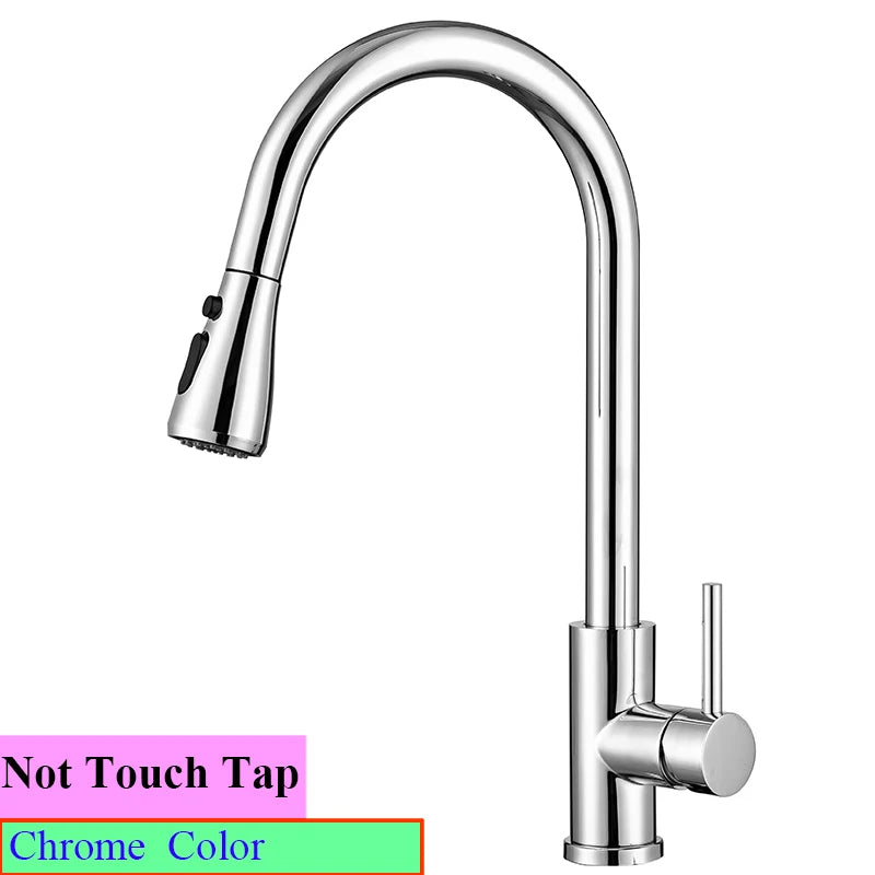 Smart Touch Sink Faucets Stainless Steel Pull Out