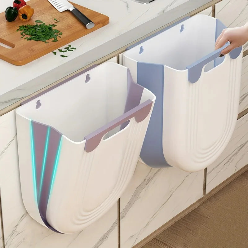 S/L Folding Hanging Trash Can Bathroom Cabinet Wall