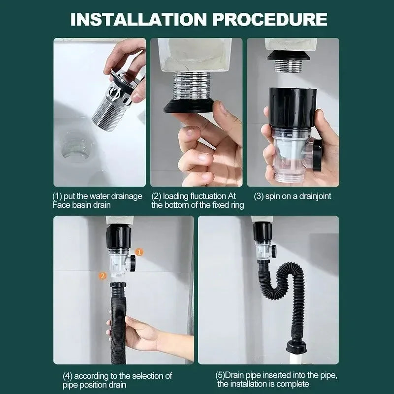 1pc Washbasin Drain Pipe Insect Proof Odor Proof