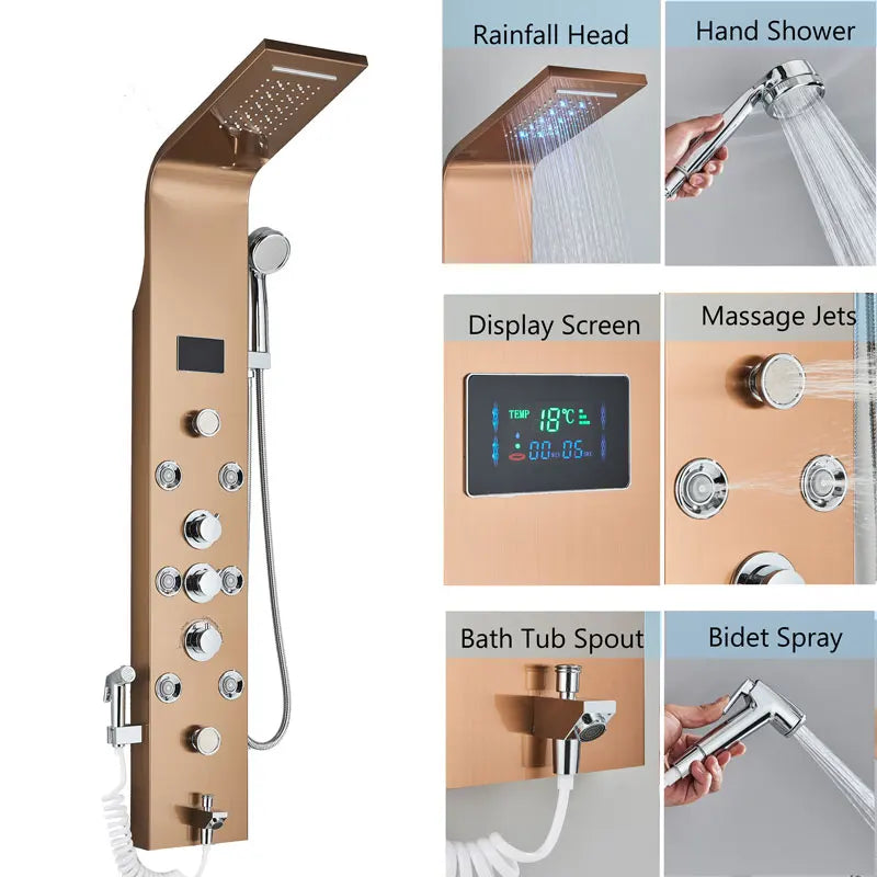 Led Bath Shower Faucet Digital Display Bath Shower