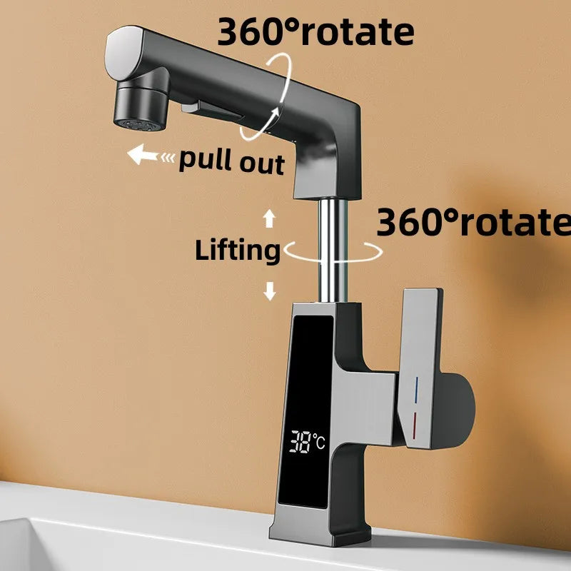 Led Bathroom Faucet Intelligent Temperature Sensor Digital