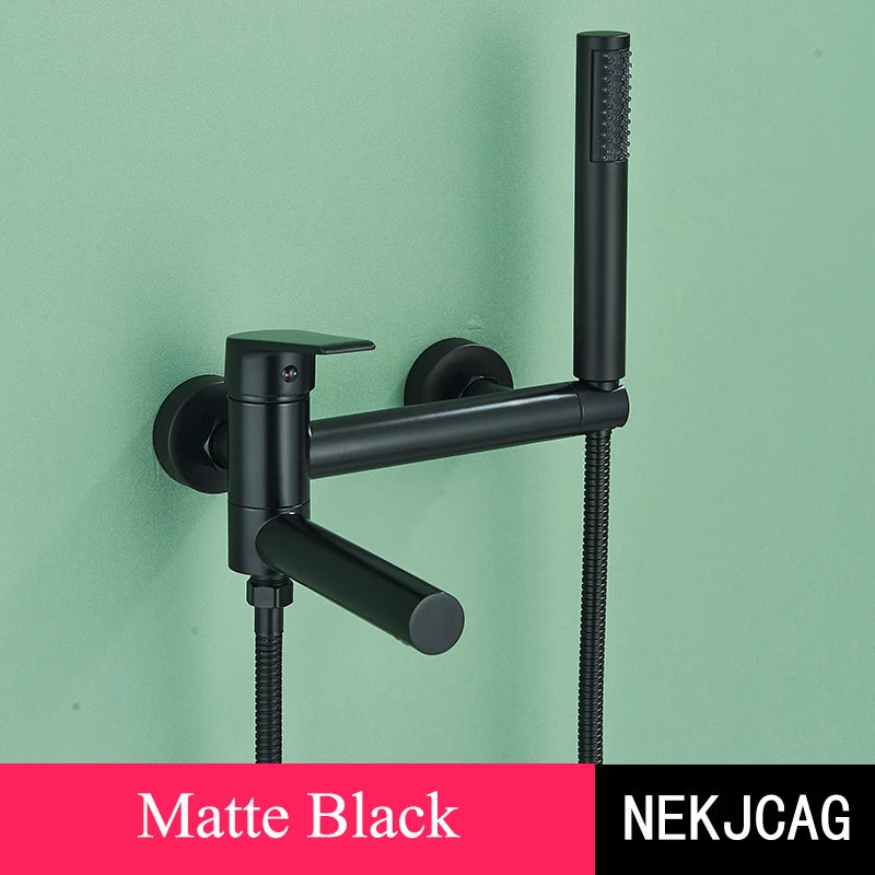 Bathtub Faucet Brass Wall Mounted Bathroom Shower Mixer