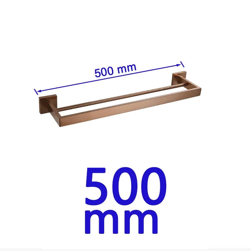 Brushed Rose Gold Towel Rack Robe Hook Bathroom