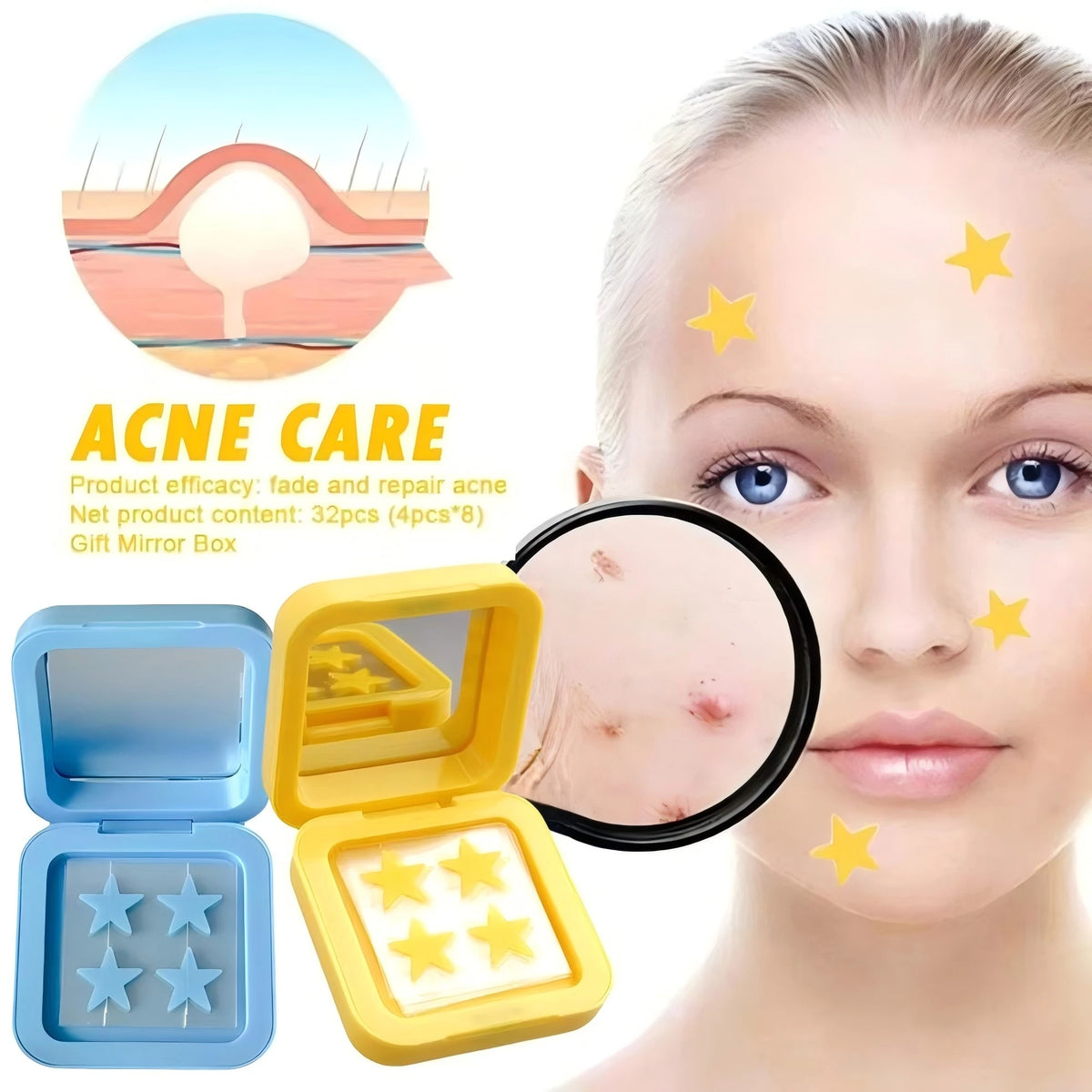 Cute Colored Star Decoration Stickers - Water-Based Gel