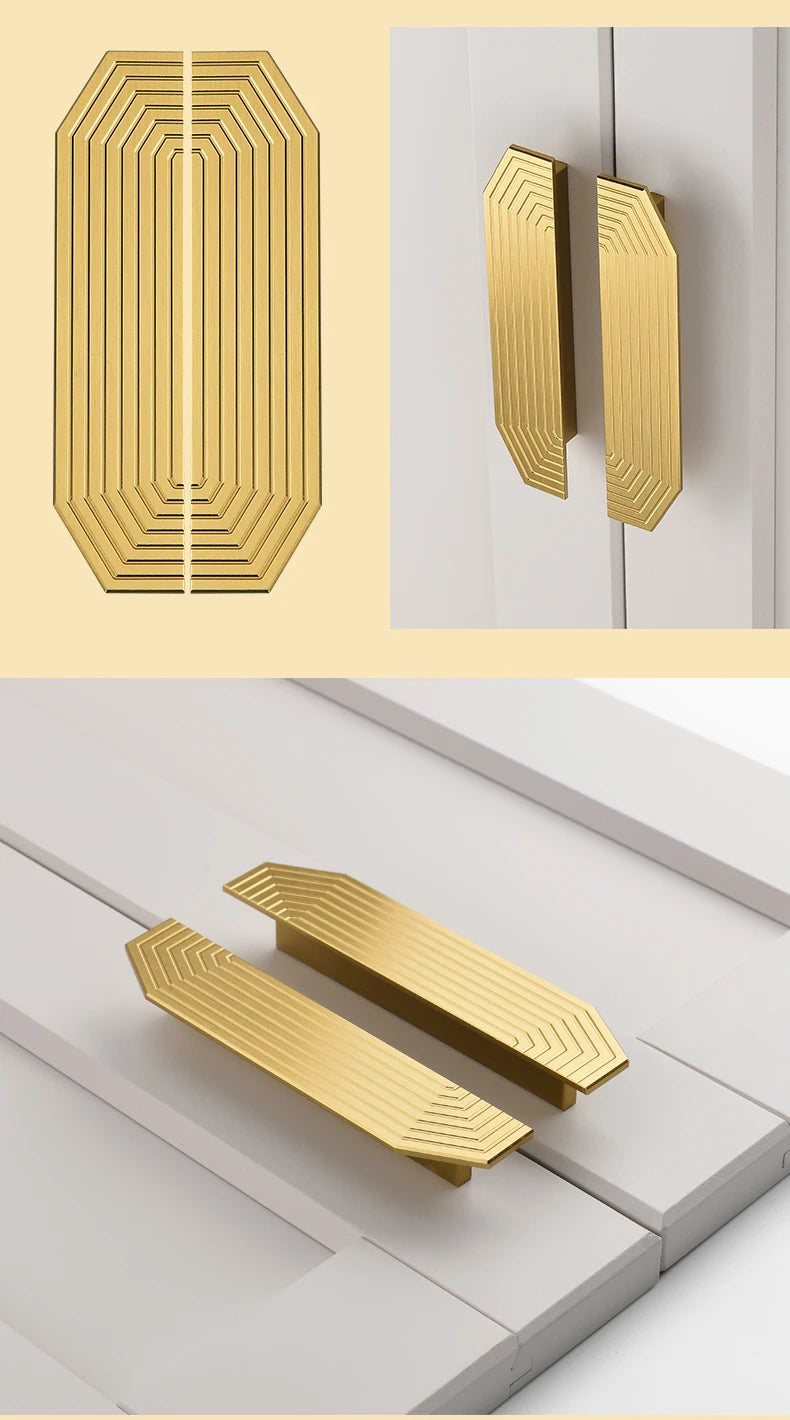 Brushed Brass Gold Drawer Small Handle Half Moon