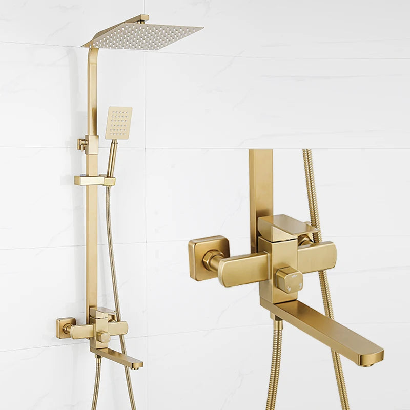 Luxury Rainfall Shower Height Adjustable 15cm Spout Bathroom
