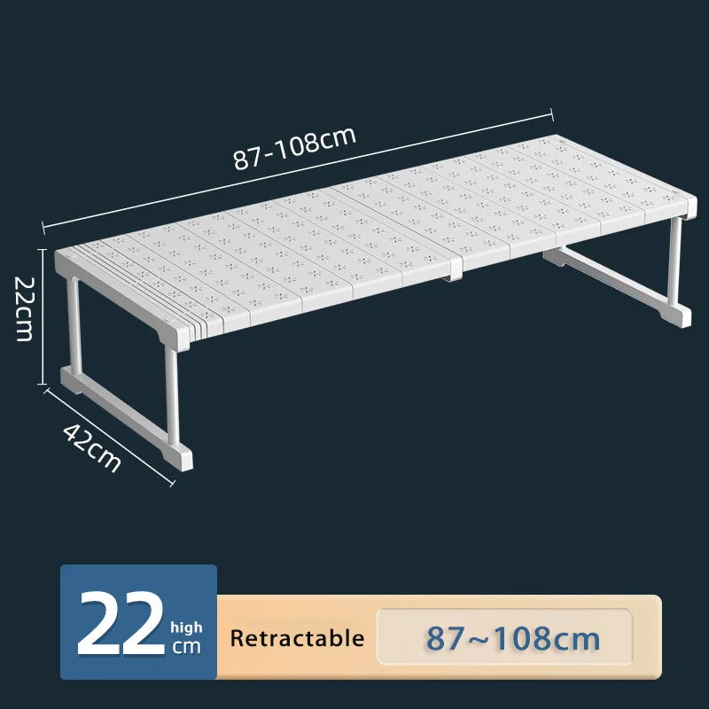 Wardrobe No-Punch Multi-Layer Retractable Adjustable Shelves