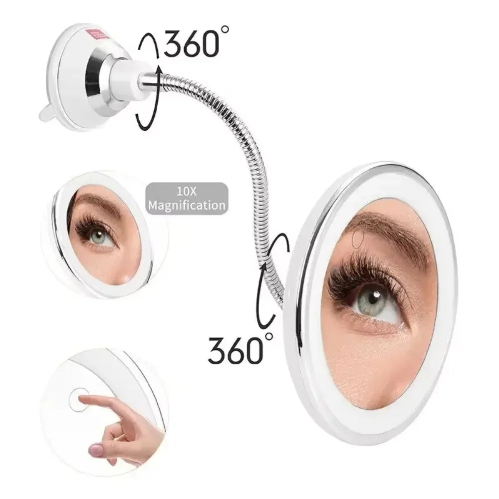 360 Degree Rotation Makeup Mirror 10x Magnifying Wall-Mounted