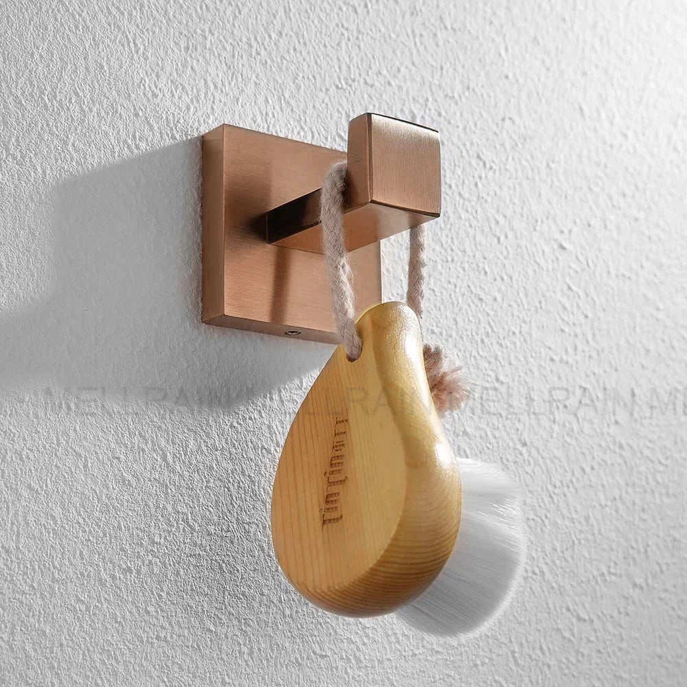 Brushed Rose Gold Towel Rack Robe Hook Bathroom