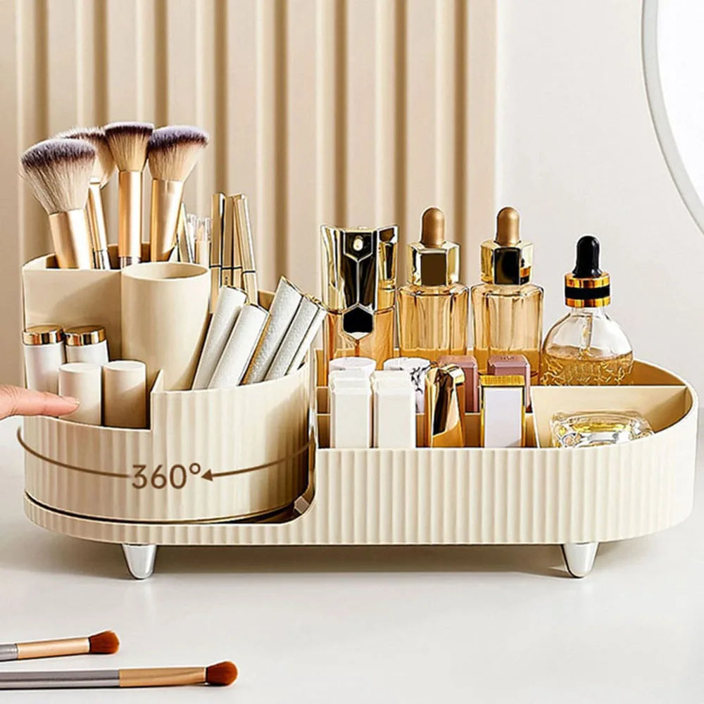 360 Rotatable Makeup Storage Organizer Multi-Grid Divided Holder