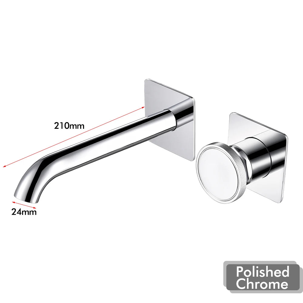 Brushed Gold Basin Faucet Recessed Control Switch Tap