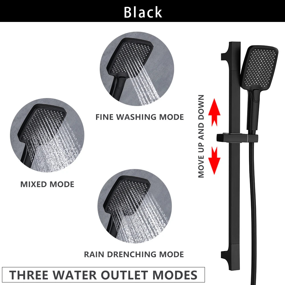 Wall Mounted Adjustable Slide Shower Bar Bathroom Shower