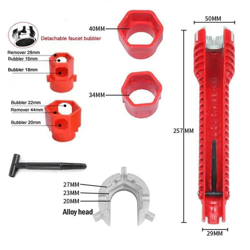 Double-Head Handle Installer Ratchet 14 In Wrench Sink
