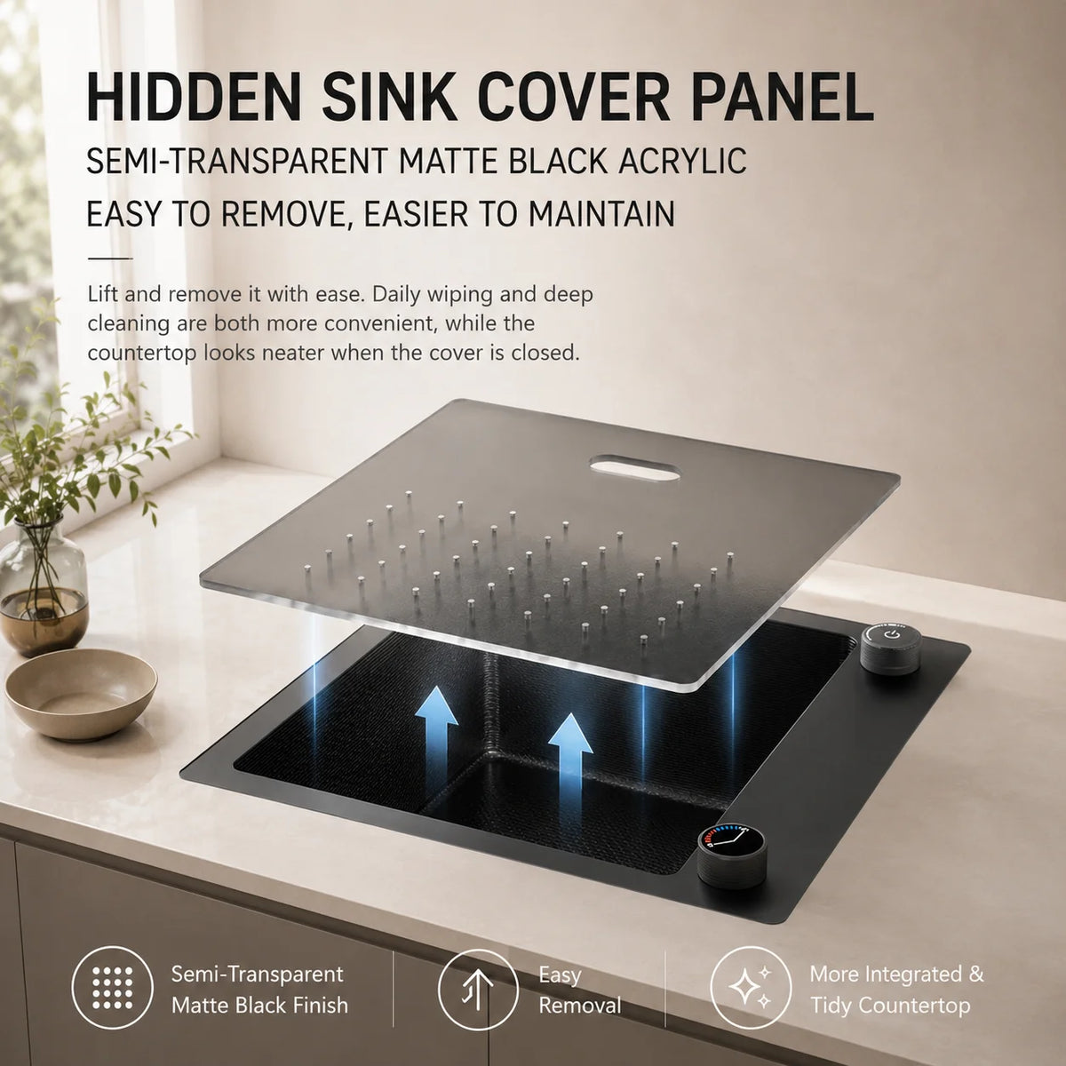 Modern Luxury Waterfall Sink Sus304 Stainless Steel Hidden