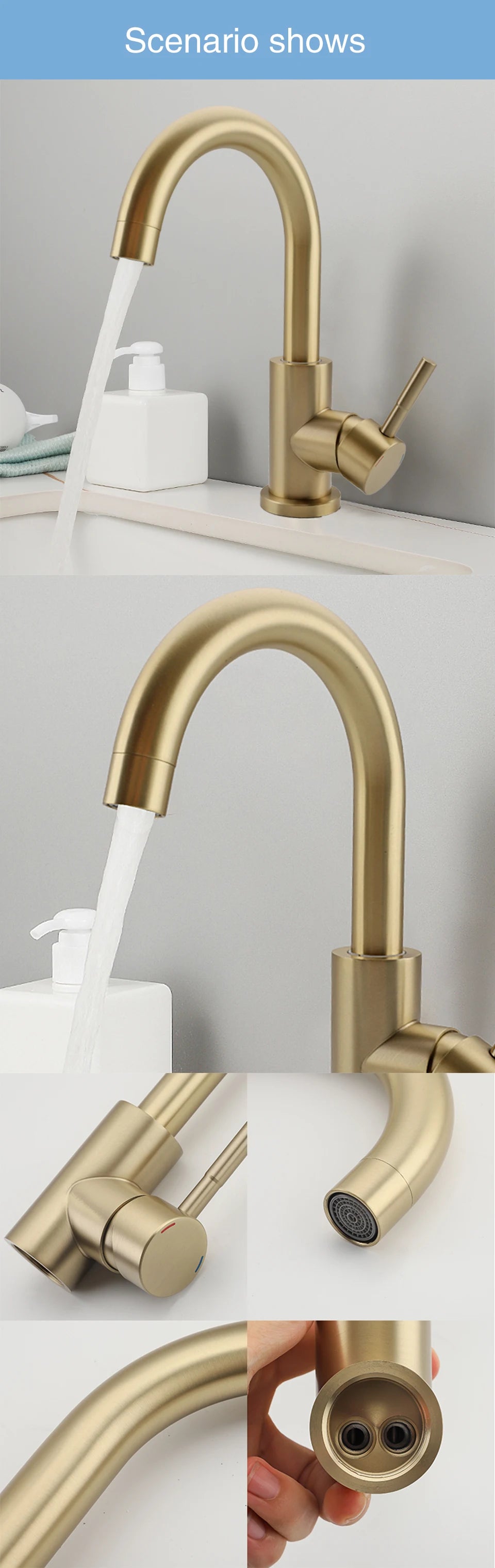Ula G1/2 Basin Faucet Waterfall Bathroom Sink Faucet