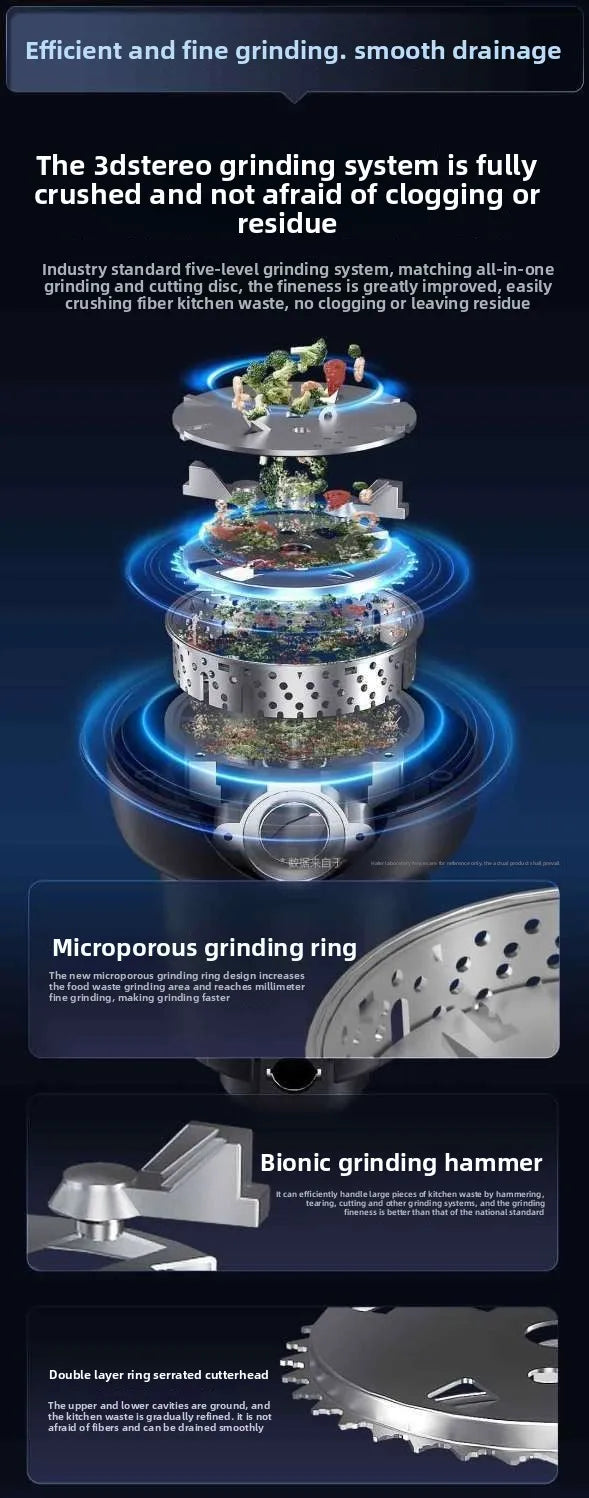 Garbage Processor Grinder Sink Fully Automatic Bone Vegetable