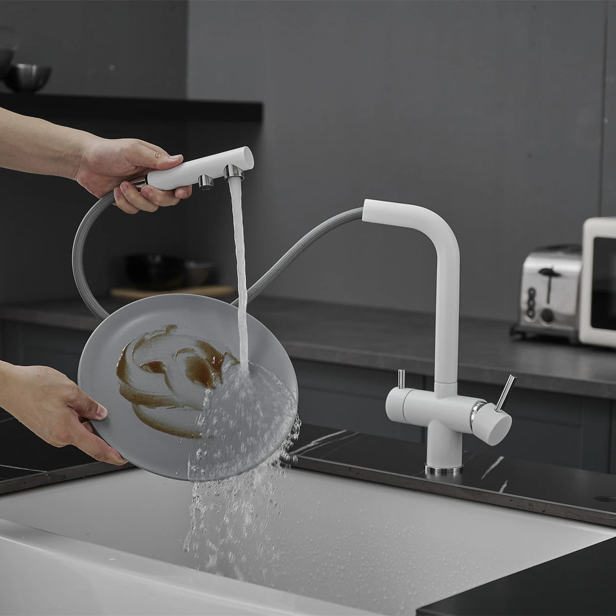 Brushed Nickel Pull Out Filter Faucets Quality Brass