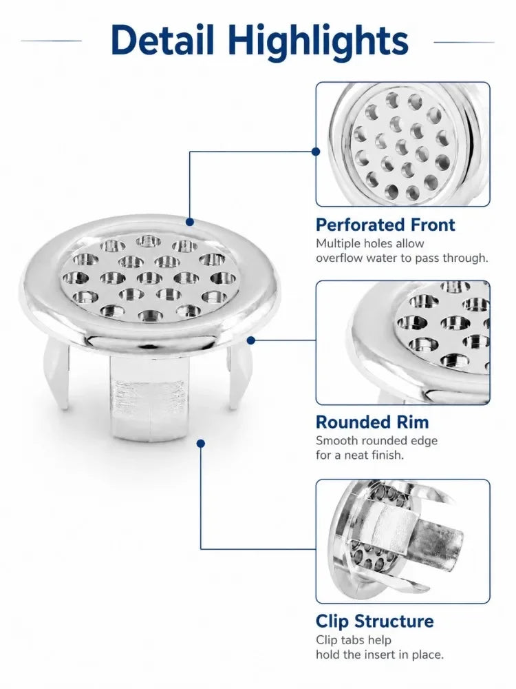 1-20pcs Round Basin Overflow Cap Sink Drain Cover