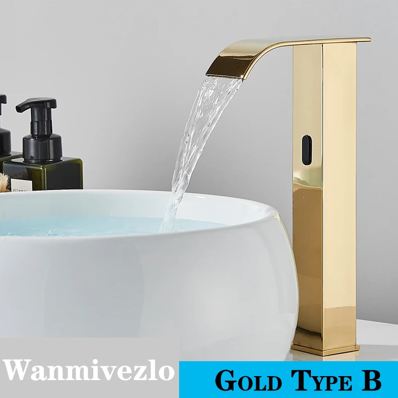 Smart Sensor Bathroom Basin Faucet Intelligent Black Automatic