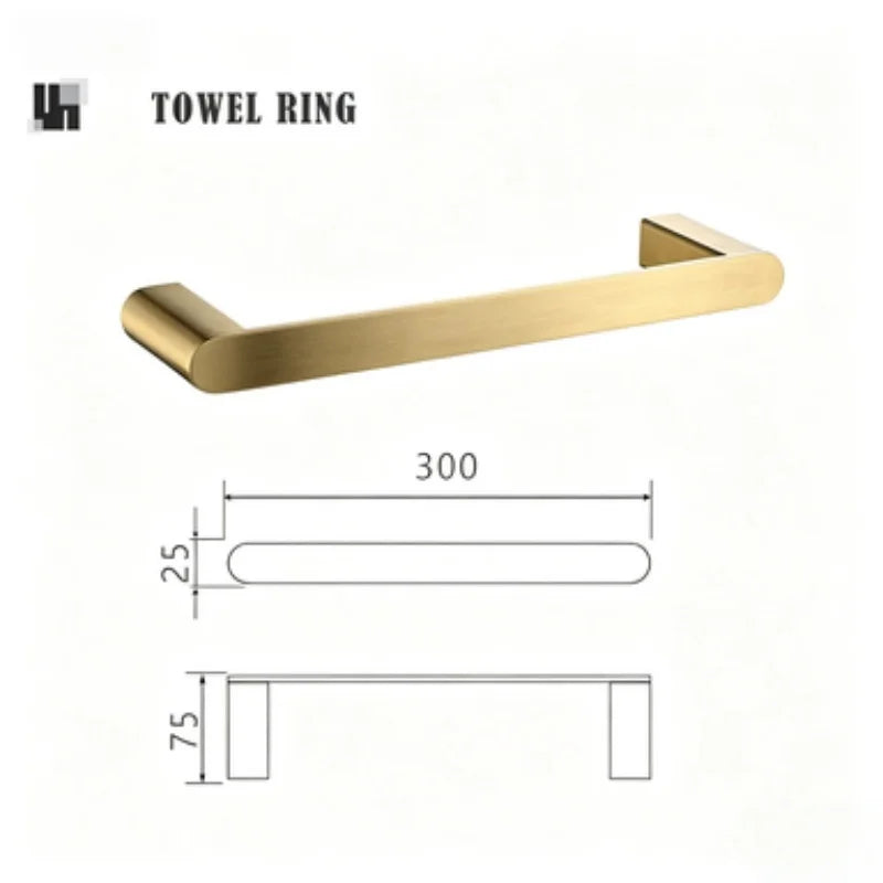 Brushed Gold Bathroom Toilet Brush Holder Toilet Paper