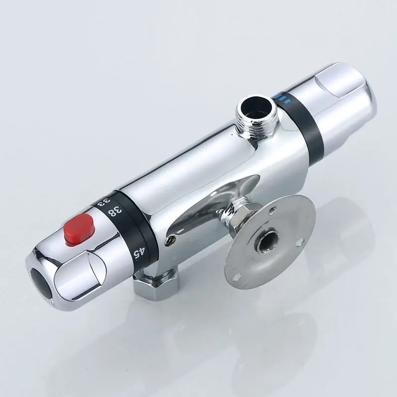 Chrome Brass Thermostatic Shower Faucet Mixer Valve Dual