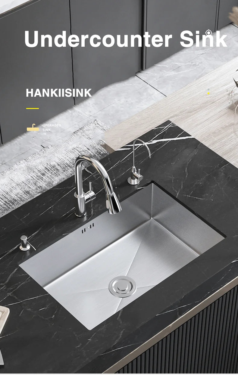 304 Stainless Steel Sink Bowl Basin Undermount Handmade