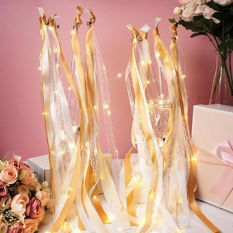 Wedding Ribbon Fairy Wand Light Up Magic Wand