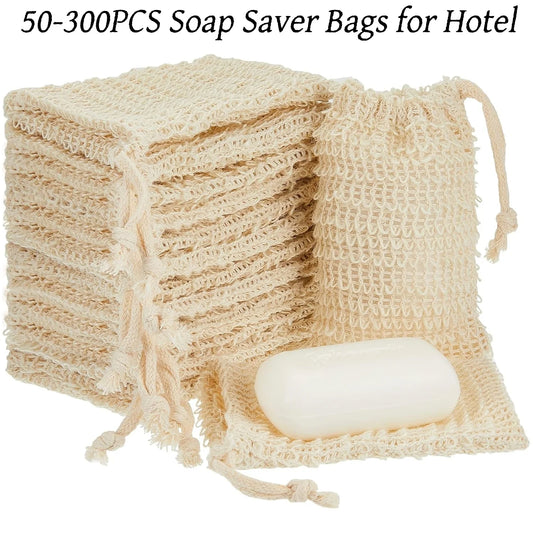 50-300pcs Soap Bags Hotel Natural Sisal Soap Saver