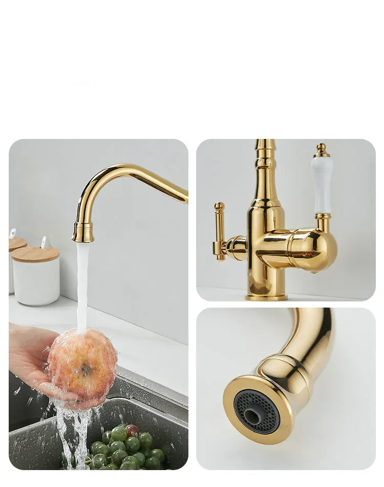French Brass Light Luxury Three In One Pure
