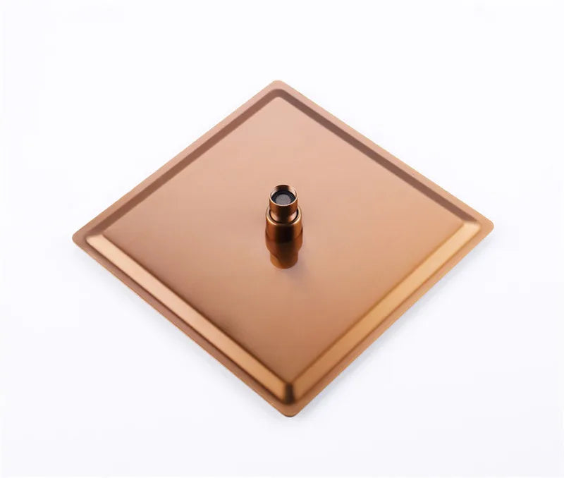 Tuqiu Bathroom Shower Rose Gold Square Rainfall Shower