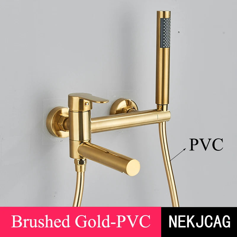Bathtub Faucet Brass Wall Mounted Bathroom Shower Mixer