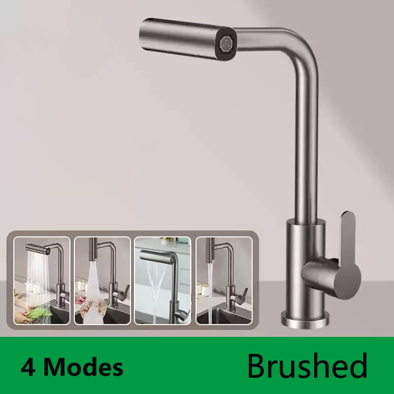 Pull-Out Flying Rain Waterfall Faucet Cold Faucet 304