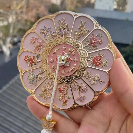 Flower Pattern Compact Mirror Compact Makeup Mirror Stand