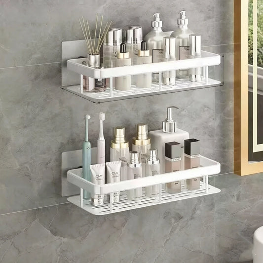 2pcs Bathroom Shelf Storage Organizer Abs Shampoo Rack
