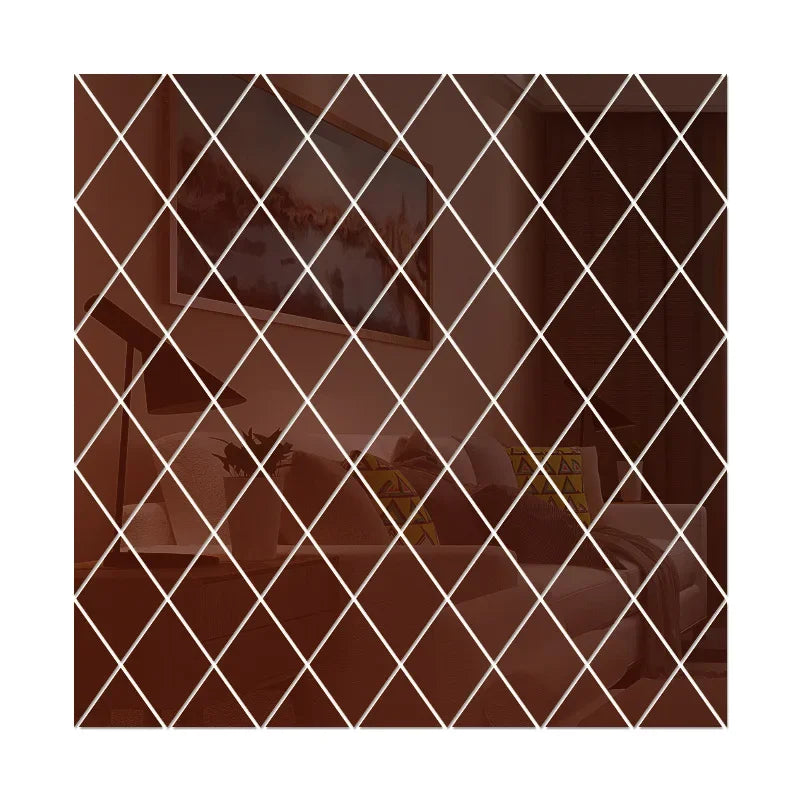 3d Mirror Stickers Acrylic Triangles Self-Adhesive Diamonds Diy