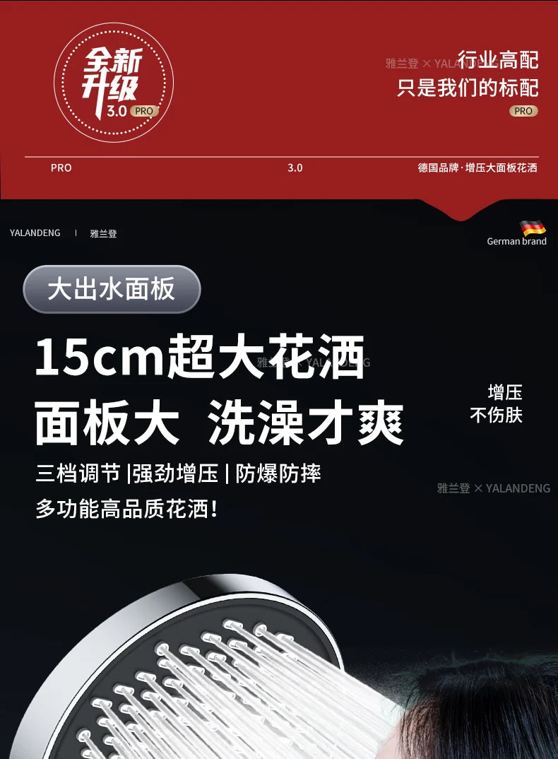 15cm Big Panel High Pressure Shower Head Filter