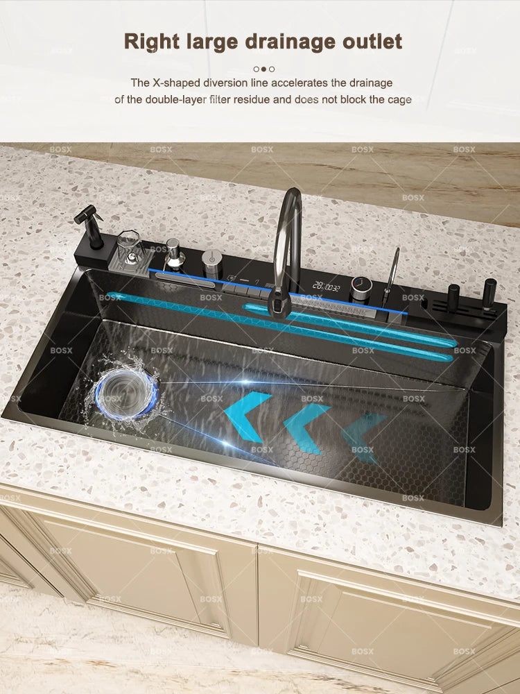 Sinks Stainless Steel Waterfall Sink Includes 120 50