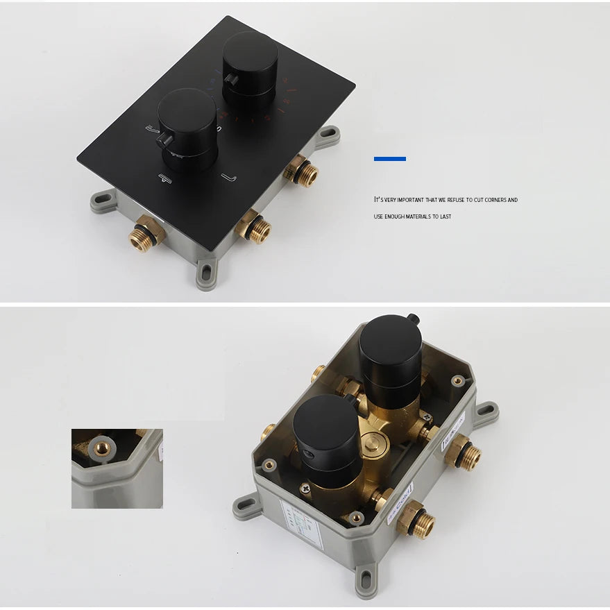 Solid Brass Valve Concealed Thermostat Trim Two Or