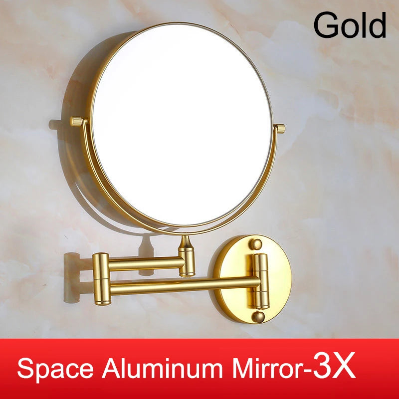 5x Magnifying Led Folding Bathroom Mirrors Wall Mounted