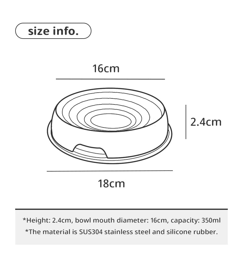 304 Stainless Steel Cat Dog Pet Bowl Non