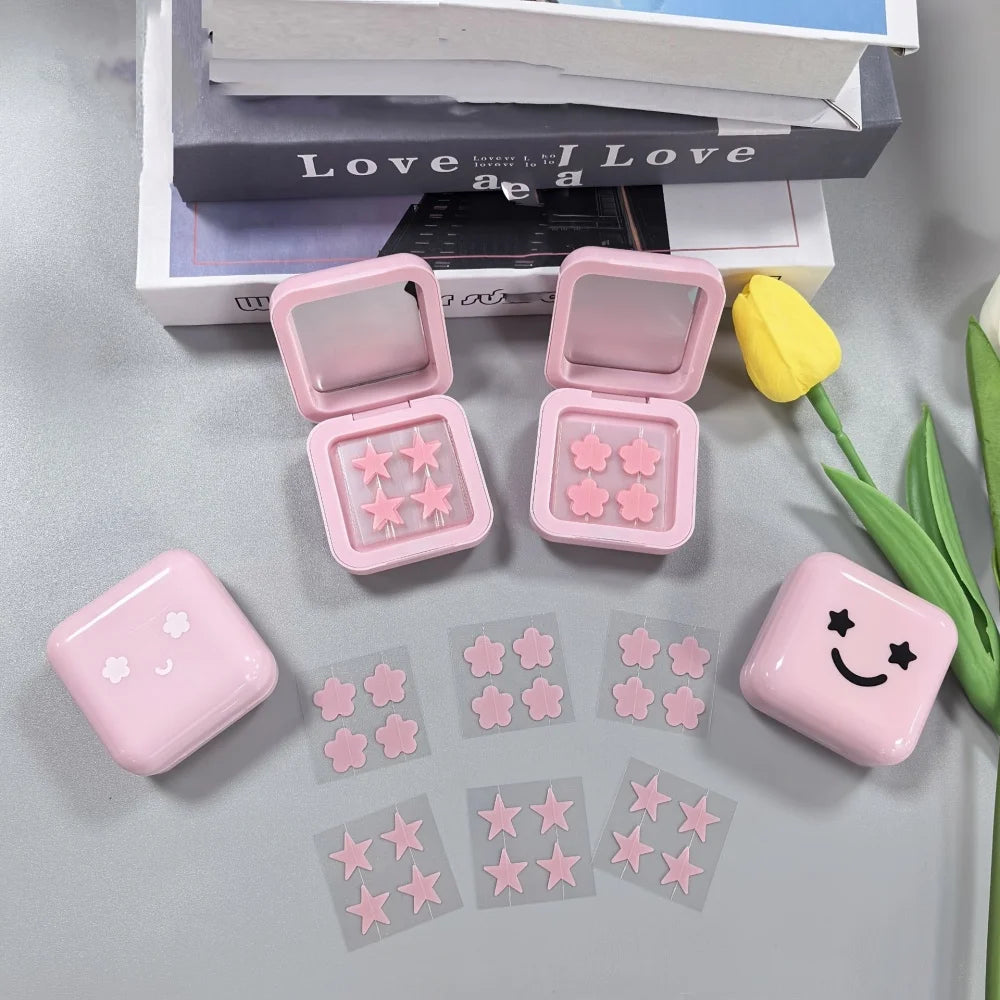 Pink Petals Hydrocolloid Pimple Patches Mirror Storage Box