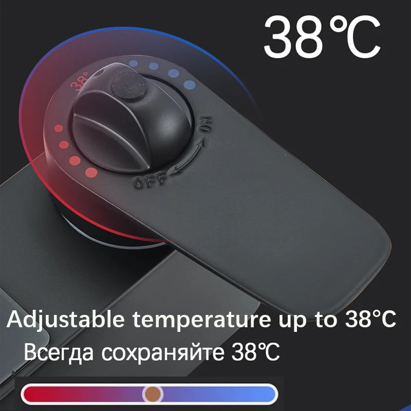 Chrome/Black Thermostat Shower Faucet Ways Bathroom Faucet