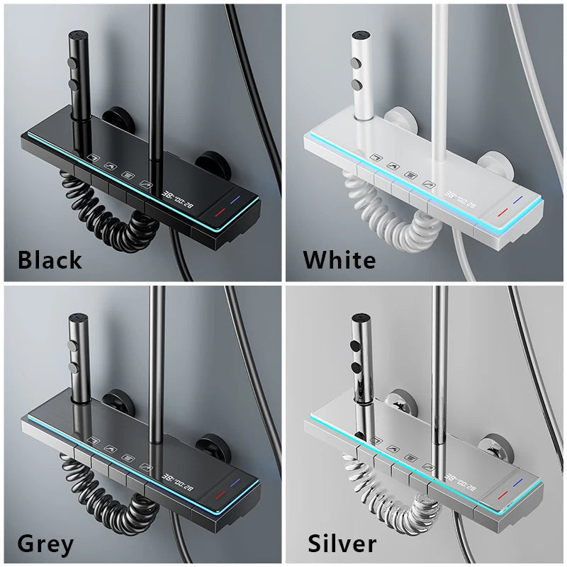 Modern Bathrooms Shower System Glass Panel Bathtub Rain