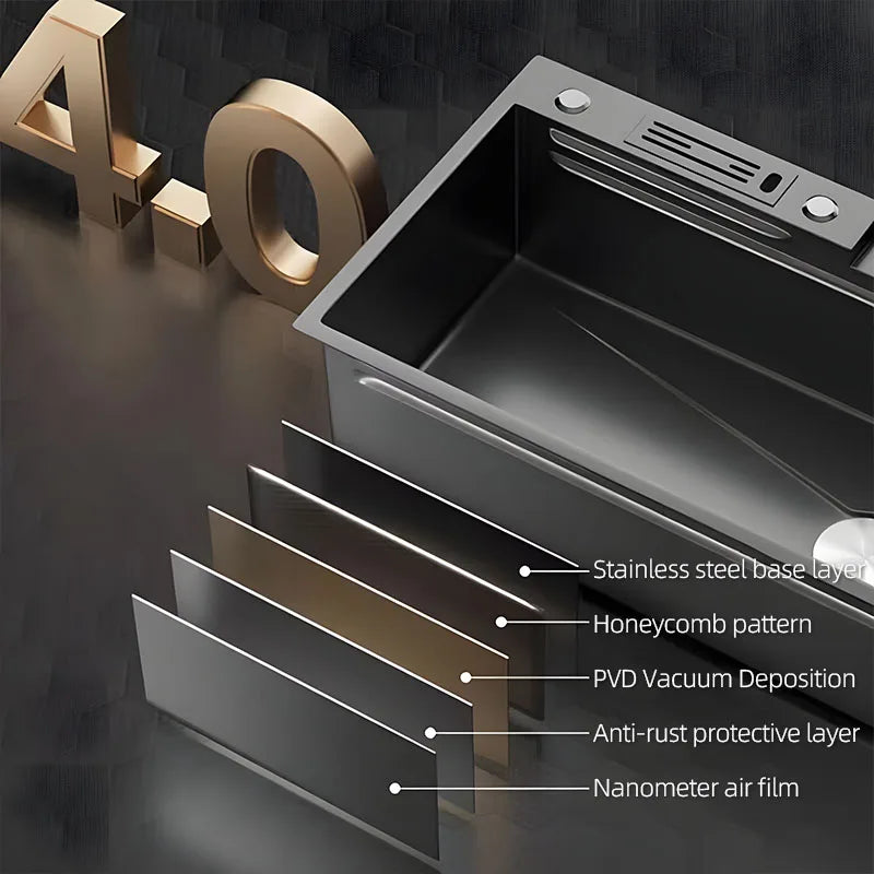 Double Waterfall Mode Large Capacity Sink Double-Track